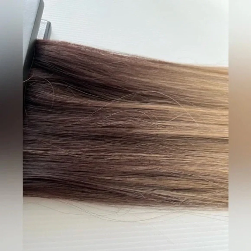 fish line bandHuman hair blend Dirty Blonde Ombre Straight hair Clip in Extensio
